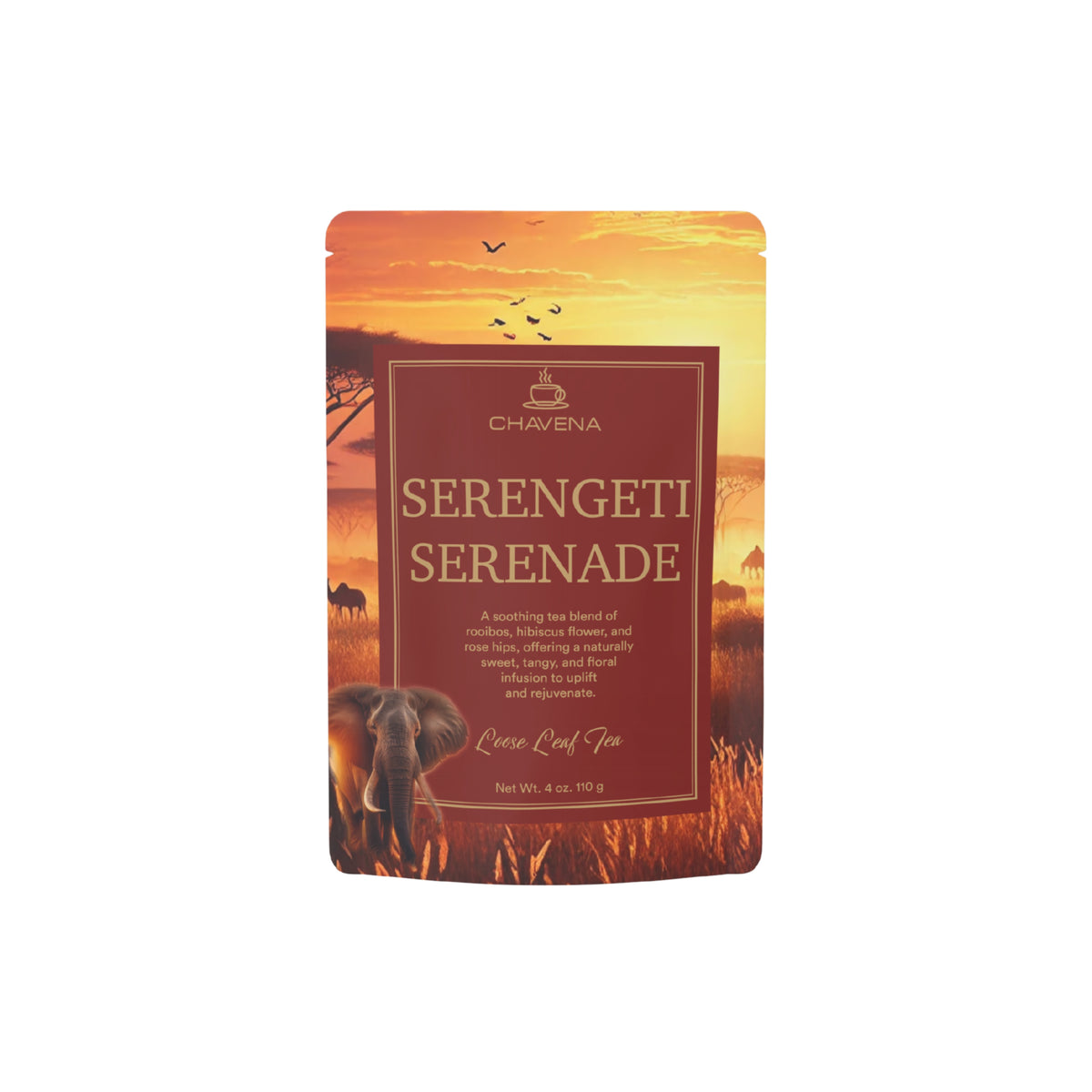 Serengeti Serenade loose leaf tea — red rooibos, tart hibiscus, rose hips | Chavena